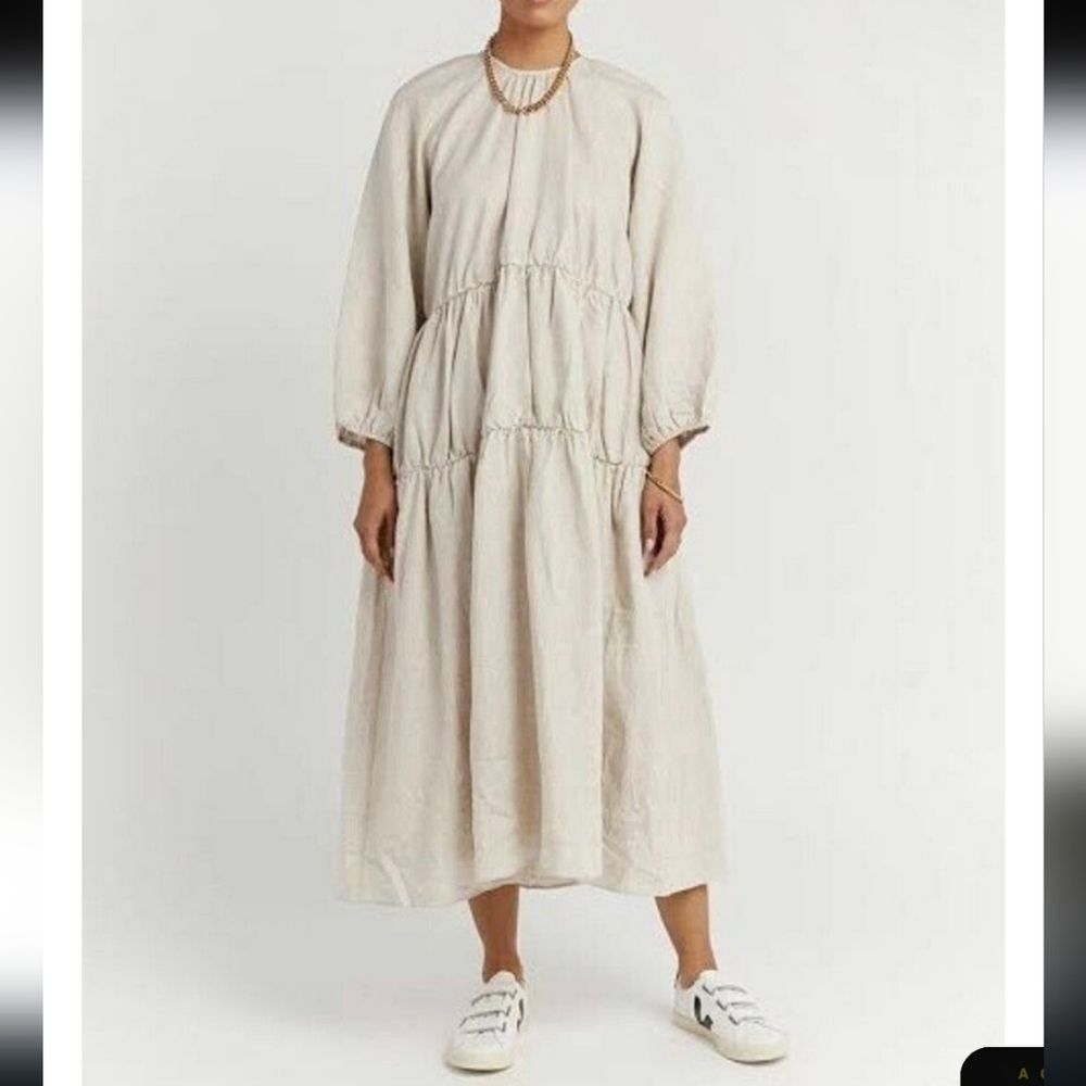 Dissh Naoh Natural Linen Dress Size 10